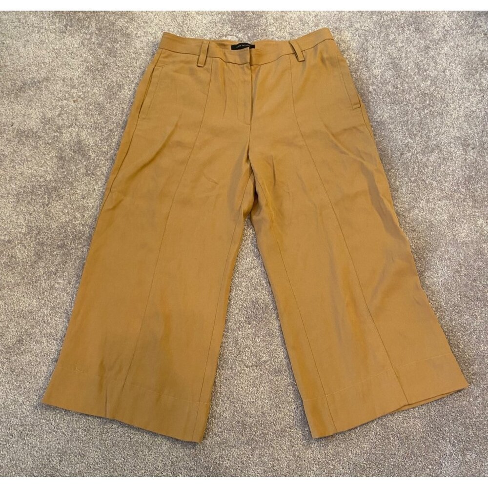 Ann Taylor Womens Wide Leg Tan Capri Pants Size 8